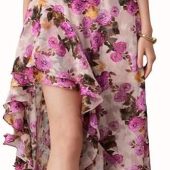 hibshaby Womens Sexy Deep V Neck Ruffle Sleeve Mini Dress Backless Lace Up Summer Dresses