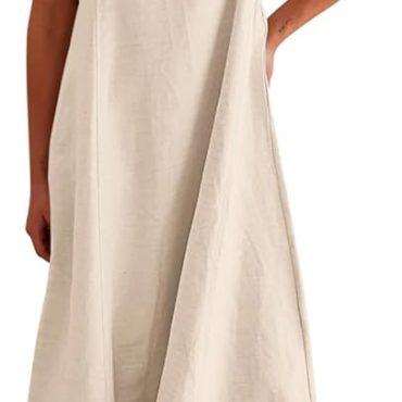 Dokotoo Womens Summer Spring Dresses Casual Tunic Dress Short Sleeve Crew Neck Flowy Swing Mini Dress