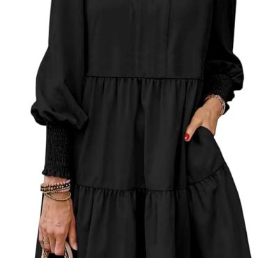 WEACZZY Women's Summer Short Sleeve Casual Dresses V-Neck Floral Party Dress with Pockets