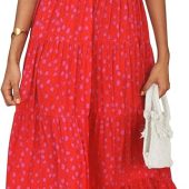 Summer Dress for Women Chiffon Blouses Skirt Spaghetti Sleeveless Tops Halter Ruffle Romper Sun Flowy Summer Outfits