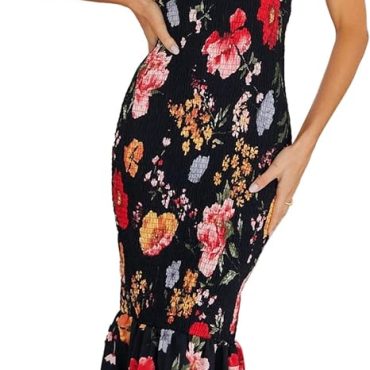 Shy Velvet Women's Summer Dress Square Neck Short Sleeves Crossover Waist Casual Party Mini Dress