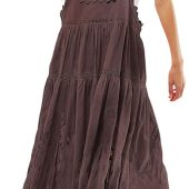 R.Vivimos Women's Long Sleeve Floral Print Retro V Neck Tassel Bohemian Midi Dresses