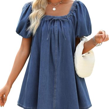 Womens Cute Floral Smocked V Neck Flutter Sleeve Sundress with Pockets Casual Spring Summer Dresses for Women 2025