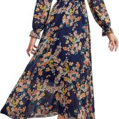 Women Denim Shirt Dress V Neck Short Sleeve Long Bottom Down A-Line Jeans Dresses with Pockets