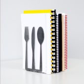 Fork Knife Spoon Kitchen Cookbook Bookend  |  kitchen bookend cookbook storage kitchen decor organized home hostess gift baker gift