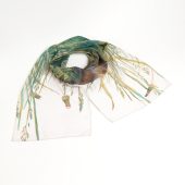 Flower shawl Albrecht Durer Botanical print Green silk scarf Womens floral scarves Chiffon scarf shawl Mod scarf Ukraine shops Gift for her