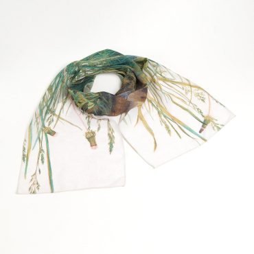 Flower shawl Albrecht Durer Botanical print Green silk scarf Womens floral scarves Chiffon scarf shawl Mod scarf Ukraine shops Gift for her