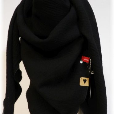 XXL muslin cloth women's scarf triangular scarf women's scarf BLACK muslin niciart design