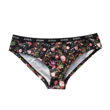 Ditzy Cannabis and Rose Print Women's Organic Cotton Underwear, thong, cheekini, highwaist/ weed print