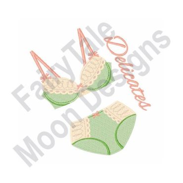 Delicates - Machine Embroidery Design, Women's Underwear Embroidery Design, Lady's Bra & Panty Embroidery Design, Lingerie Embroidery