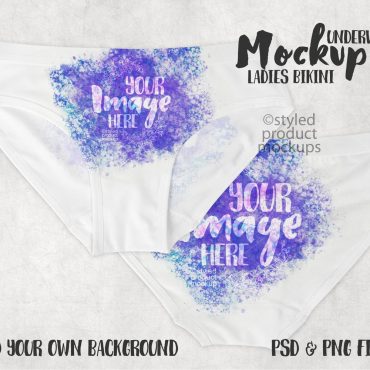 Dye sublimation ladies bikini underwear Mockup | Add your own image and background