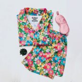 rainbow pajamas, colorful pajamas, rainbow print pajamas, bridesmaid, bride, groovy pajamas, groovy gift, custom rainbow pajamas, rainbow