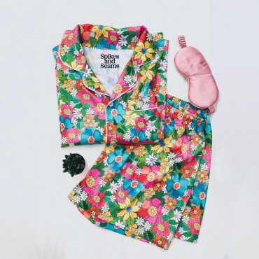 rainbow pajamas, colorful pajamas, rainbow print pajamas, bridesmaid, bride, groovy pajamas, groovy gift, custom rainbow pajamas, rainbow