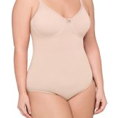 Body Wrap women's Underwire Soft Cup Bodysuit Shapewear Plus Sizes 1X, 2X, 3X in Nude and Black