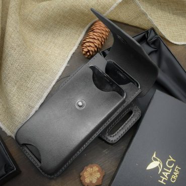 Leather Dual Phone Case, Leather Double phone Case, Case Holds Two Phones, Slanted 2 Phone Holster, Leather Two phone case with belt loops