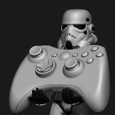 3D STL File-Storm Trooper Controller Stand | Joystick Holder, Phone Holder, Gaming, Room Decor, Office, Desktop | Storm Trooper Phone Stand