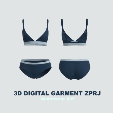 3D Digital Garment Women's Underwear Set ZPRJ - Clo 3D/ Marvelous Designer