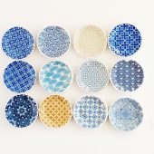 Decorative Miniature Ceramic Plates Set - Dollhouse Decorating, Tiny Kitchen Accessories, Realistic Miniature, Unique Miniatures, Set of 12