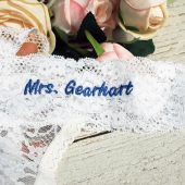 Personalized White Bridal Thong with Christine font/ monogram embroidered thong/ something blue/wedding underwear/ bridal gift/ bridal panty