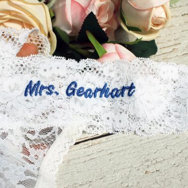 Personalized White Bridal Thong with Christine font/ monogram embroidered thong/ something blue/wedding underwear/ bridal gift/ bridal panty