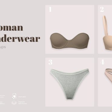 Mockups of women's underwear. Underclothing mockup (4 PSD files). Instant download. Plr digital products.