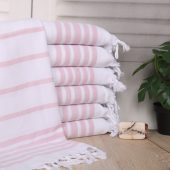 Personalized Dish Towel, Personalized Gift, Herringbone Tea Towel, Personalized Kitchen Towel, 24"x36" Light Powder Pink Cotton Dish Towel,