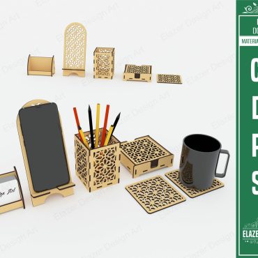 4 Pcs Laser Cut Svg Files, Business Card Holder, Phone Holder, Pencil Holder, Coaster, Vector Files For Laser Cutting