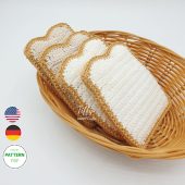 Bread slice, toast bread slice for children's kitchen, shop accessories crochet pattern (ENG & DEU) PDF file Instant download