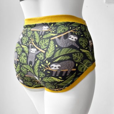 Sloth High Waisted Adult Pants | Women's Knickers | Organic Cotton Underwear