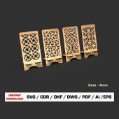 Phone Stand Laser Cut File, Laser Cut Phone Holder, SVG Files For Wood Laser Cutting   Glowforge cut files, Dxf files for laser