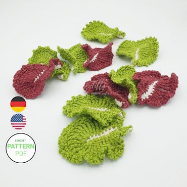Lettuce 3 types for grocery store accessories | Fruit and vegetables crochet pattern (ENG & DEU) PDF file Instant download