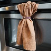 Decorative Kitchen Towel Hugger - Oven Door Towel holder, Leather Towel grip, Oven Handle Towel Holder, Stylish farmhouse Kitchen Accessory