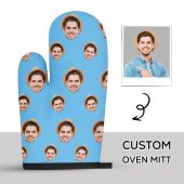 Custom Face Oven Mitts with Picture Personalized Photo Heat Resistant Oven Glove Customized Kitchen accessories Set Funny Mother's Day Gifts