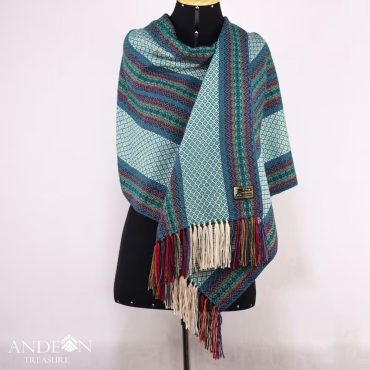 Alpaca Scarf, Alpaca blend shawl with geometric design, Alpaca Scarf for women, Alpaca Shawl Perfect gift, Gift for her