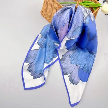 26.7" x 26.7" 100% Mulberry Silk Square Scarf, Women's Scarf, Fashion Scarf, Bandana, Headband, Bag Accessory,Gift Idea flower，Gift for her