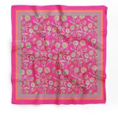 Pink Floral Patterned Scarf, Bandana, Women's Scarf, Headband, Bag Accessory, Gift for her, Floral Design Scarf