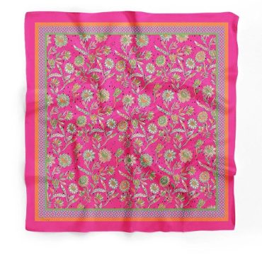 Pink Floral Patterned Scarf, Bandana, Women's Scarf, Headband, Bag Accessory, Gift for her, Floral Design Scarf