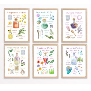 Printable Mud Kitchen Recipe Cards, Magic Fairy Potion Cards, Montessori Materials, Outdoor Play, Nature Play, Forest School, Homeschool