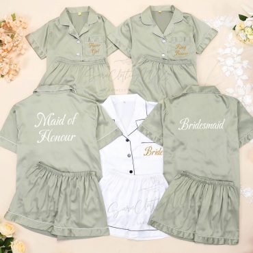 Bridesmaid Pajamas, Matching Bridesmaid PJs, Bridal Pajamas, Personalized Bachelorette Party Gifts