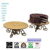Laser Cut Decorative Cake Stand for Stunning Celebrations and Storefront Showcases beautiful cake holder DIY digital files svg cdr pdf dxf