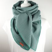 Muslin scarf for women in trendy spring color sage green, selectable size, neck scarf, 100% cotton, cozy and decorative!