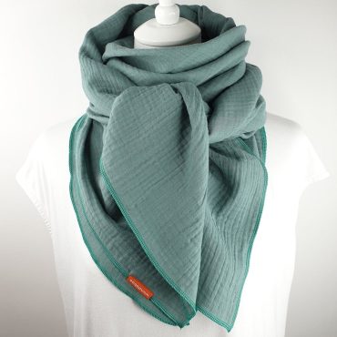 Muslin scarf for women in trendy spring color sage green, selectable size, neck scarf, 100% cotton, cozy and decorative!