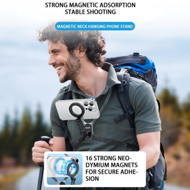 Neck iPhone Holder for iPhone Samsung Universal Hands free POV/Vlog Magnetic Around Neck Phone Mount