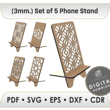 Phone Holder Laser Cut Svg Files, Phone Stand Svg, Cell Phone Holders for Glowforge