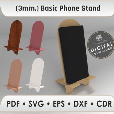 Phone Stand Svg Laser Cut File, Laser Cut Phone Holder, Glowforge Svg Files, Dxf Files for Laser
