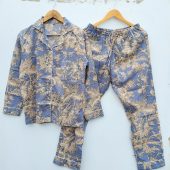 Soft Cotton Handmade Pyjama Night Suit, Flower Hand Block Print Suit, Ethnic Women Night Wear Dress, Women Comfortable Cotton night Dress