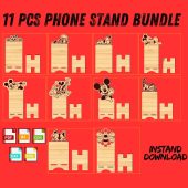 11 Pcs Wooden Phone Stand Bundle - Laser Cut Templates | Phone Stand SVG Files | Cell Phone Stand Laser Cut SVG | Digital Download Set