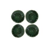 Set of 4 Small Lotus Leaf Ceramic Sauce Bowls, Decorative Serving Bowls, Kitchen Accessories