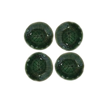 Set of 4 Small Lotus Leaf Ceramic Sauce Bowls, Decorative Serving Bowls, Kitchen Accessories