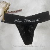 Personalized Panty- Bridal Lingerie- Bride Gift- Mrs Panty- Bachelorette Thong- Mrs Thong- Custom Panty- Embroidered Thong- Bride Thong